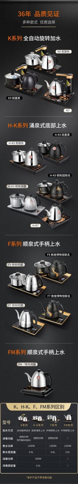 金灶电茶炉全智能自动煮水一键操作图解