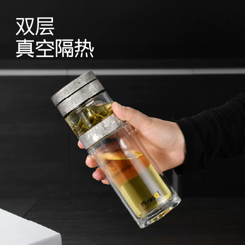 米拉索 MBP‑380‑2 纯钛茶仓细节，独立茶仓抑菌不串味特写