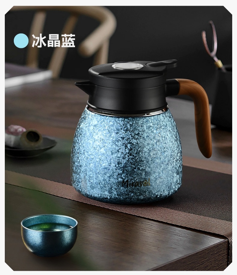 冰晶蓝配色纯钛焖茶壶 温润通透