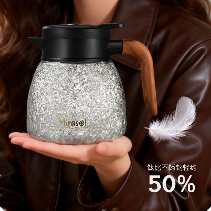 `Mirasol/米拉索MTT-1000-1纯钛焖茶壶 叁盏壹壶礼品套装