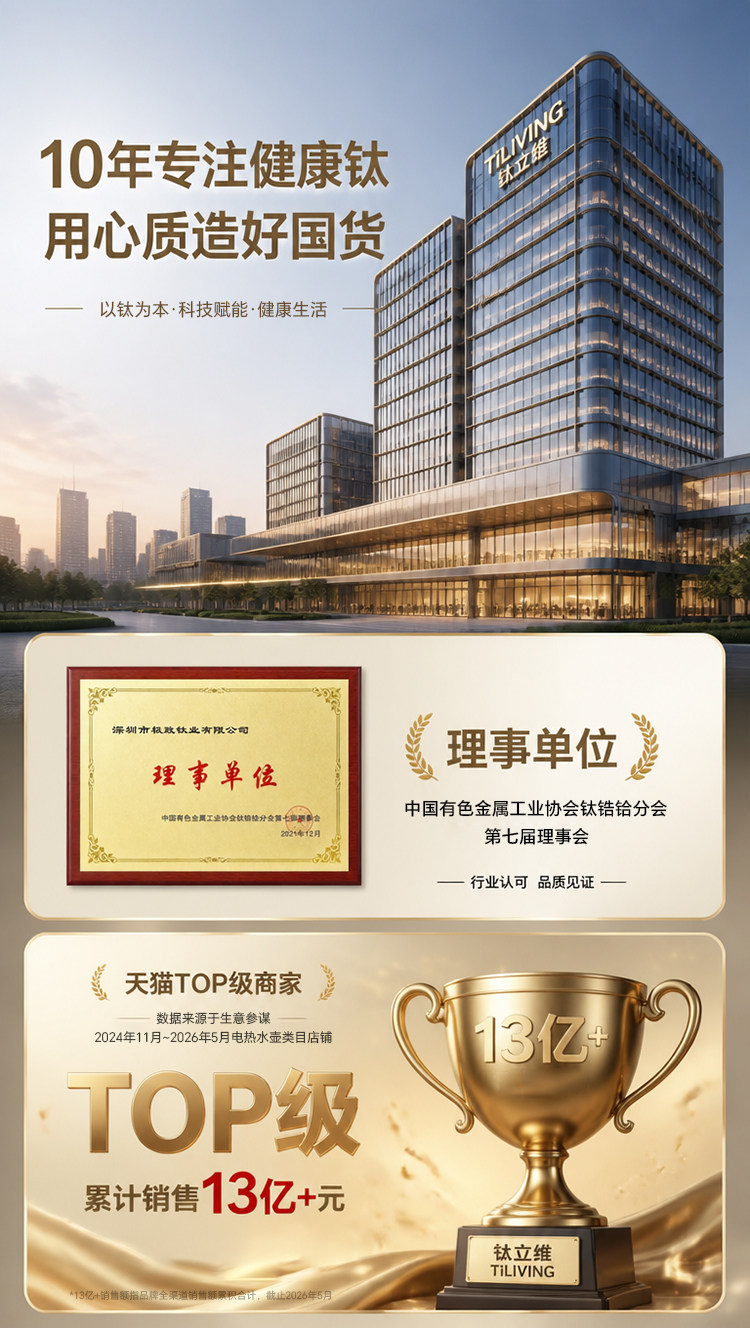 品牌实力 10年专注纯钛 行业理事单位