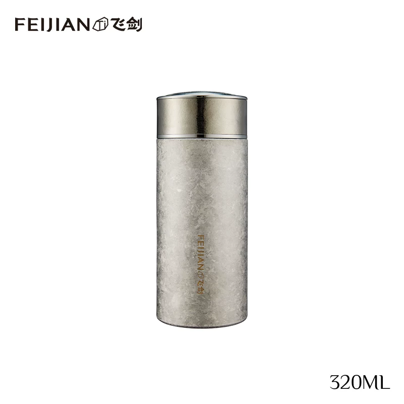 飞剑臻烁钛晶保温杯 320ml 皓月银