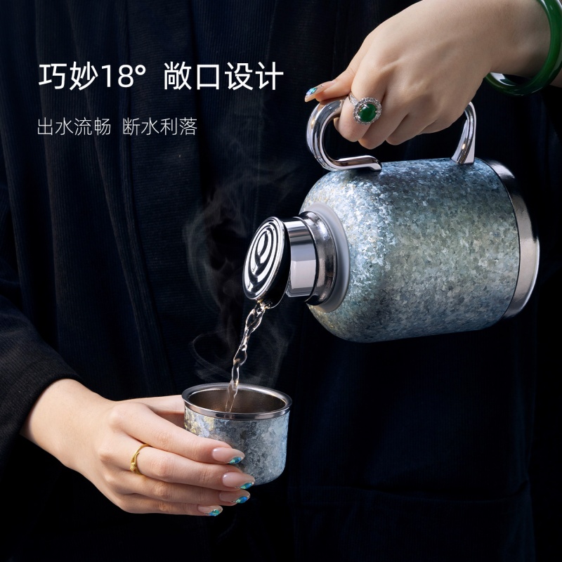 尚明纯钛焖茶壶 真空隔温锁温结构展示
