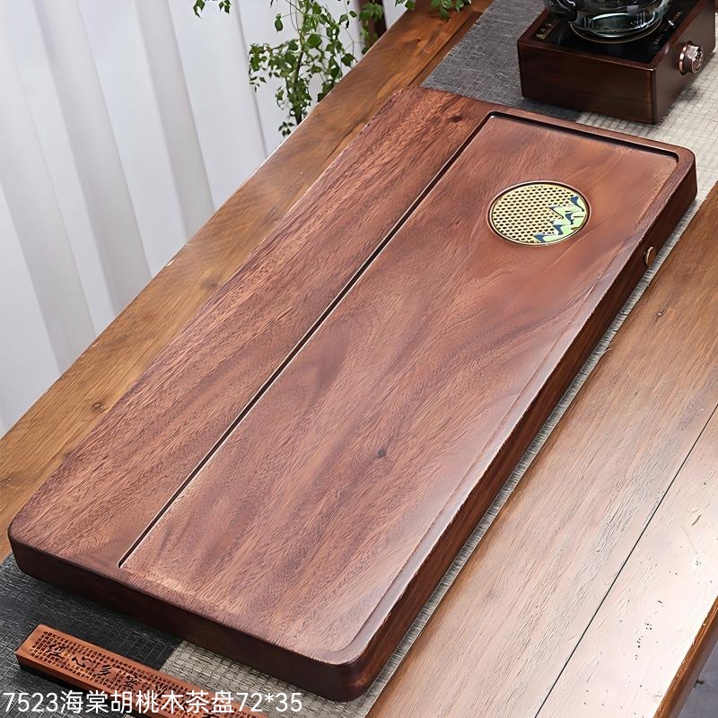 7523海棠胡桃木茶盘